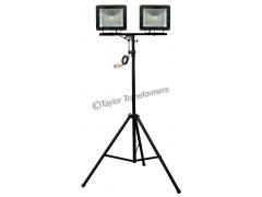 110V 2 X 50W LED MAST LIGHT ON HEAVY DUTY TRIPOD STAND